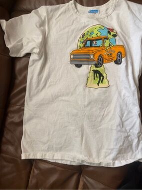 Champion Kids' White Graphic Tee with Orange Truck & Green Alien Print